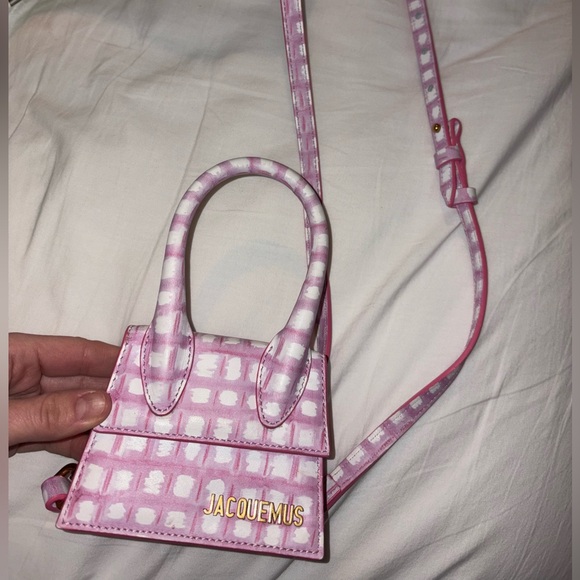 Jacquemus Handbags - Jacquemus Le Chiquito Pink Checkered Women's mini Handbag
